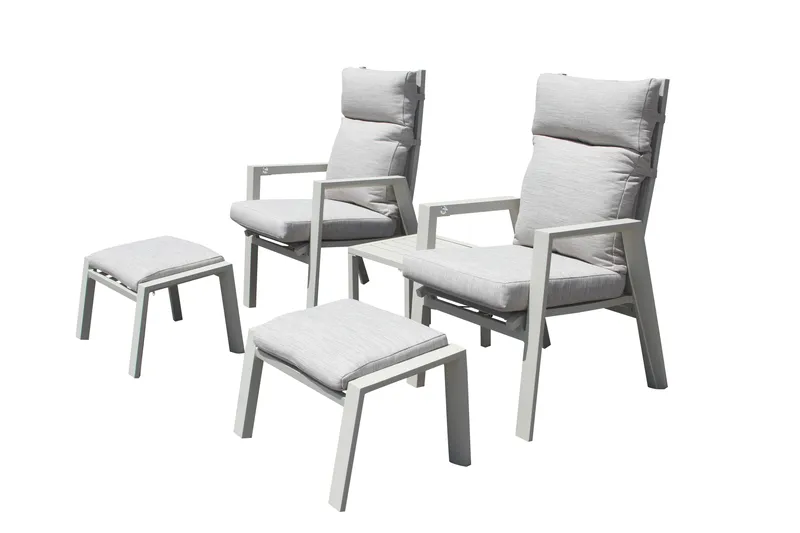 Trädgårdsmöbelgrupp Palermo relax med sidobord, beige