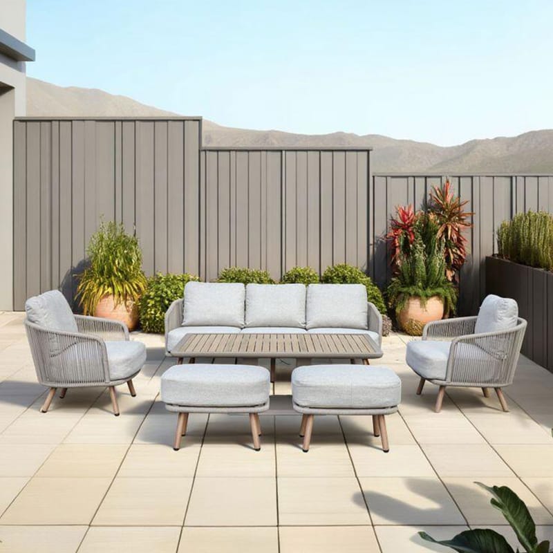 Trädgårdsmöbelset Bränor 6 delar - beige - Utemöbler - Balkong - Balkongmöbler - Balkonggrupp & balkongset