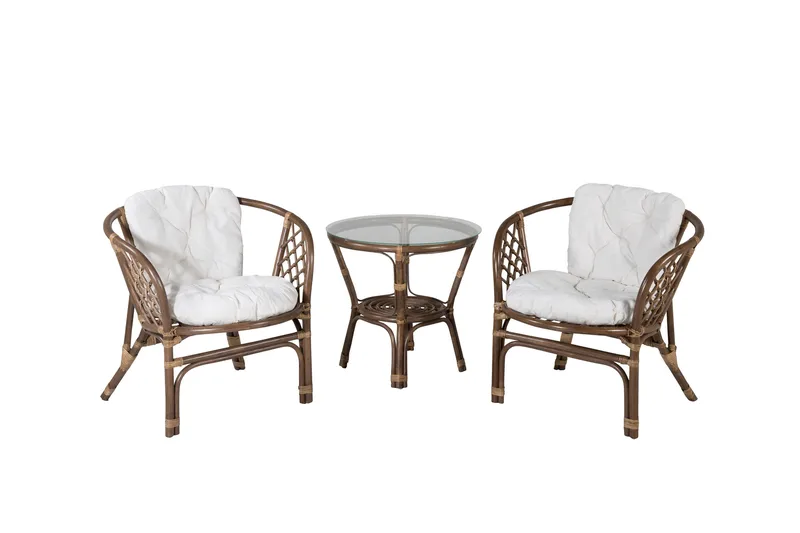 Wera Balkonggrupp 2-sits, Brun/Vit