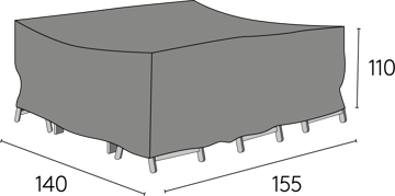Hillerstorp Möbelskydd 155x140x110 cm Grå - Hillerstorp - Utemöbler - Dynförvaring & möbelskydd - Överdrag utemöbler