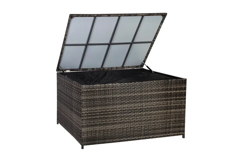 Kuddbox WICKER 140x80x65cm - Mörkbrun - Utemöbler - Dynförvaring & möbelskydd - Dynboxar & dynlådor