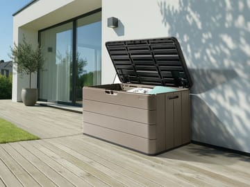 Dynbox utomhus Milies 60x116 cm - Brun/Svart - Utemöbler - Dynförvaring & möbelskydd - Dynboxar & dynlådor