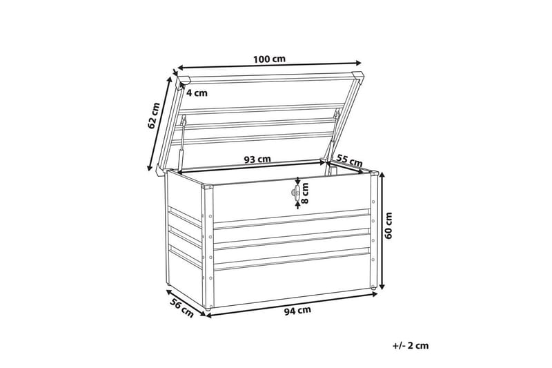 Låda Cebrosa 100x62x64 cm - 100x62x64 cm - Utemöbler - Dynförvaring & möbelskydd - Dynboxar & dynlådor