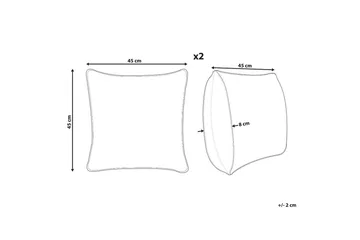 Prydnadskuddar Cyanotis set om 2 Vit/Grön - Vit/Grön - Textil & mattor - Filtar, kuddar & plädar - Utekudde