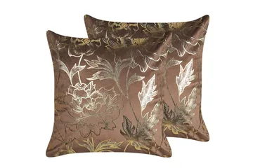 Prydnadskuddar Daffodil set om 2 Brun/Guld - Brun/Guld - Textil & mattor - Filtar, kuddar & plädar - Utekudde
