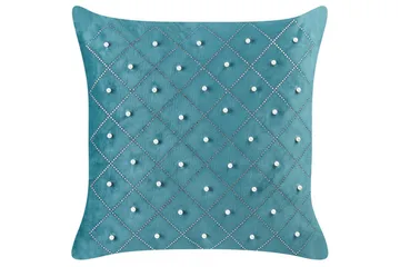 Prydnadskuddar Yarrow set om 2 Blå/Silver - Blå/Silver - Textil & mattor - Filtar, kuddar & plädar - Utekudde