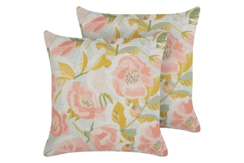 Prydnadskuddar Zahriye set om 2 Rosa/Blå/Grön - Rosa/Blå/Grön - Textil & mattor - Filtar, kuddar & plädar - Utekudde