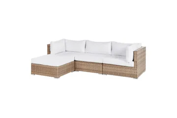3-sits Loungegrupp Sano Vänstervänd - Natur/vit - Utemöbler - Loungemöbler - Soffgrupp utomhus