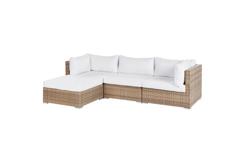 3-sits Loungegrupp Sano Vänstervänd - Natur/vit - Utemöbler - Loungemöbler - Soffgrupp utomhus