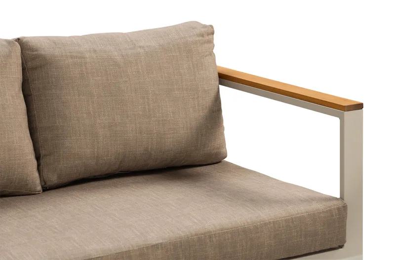 Aspvik Soffgrupp Utomhus 5-sits Aluminium - Mörk Beige / Vit - Utemöbler - Loungemöbler - Soffgrupp utomhus