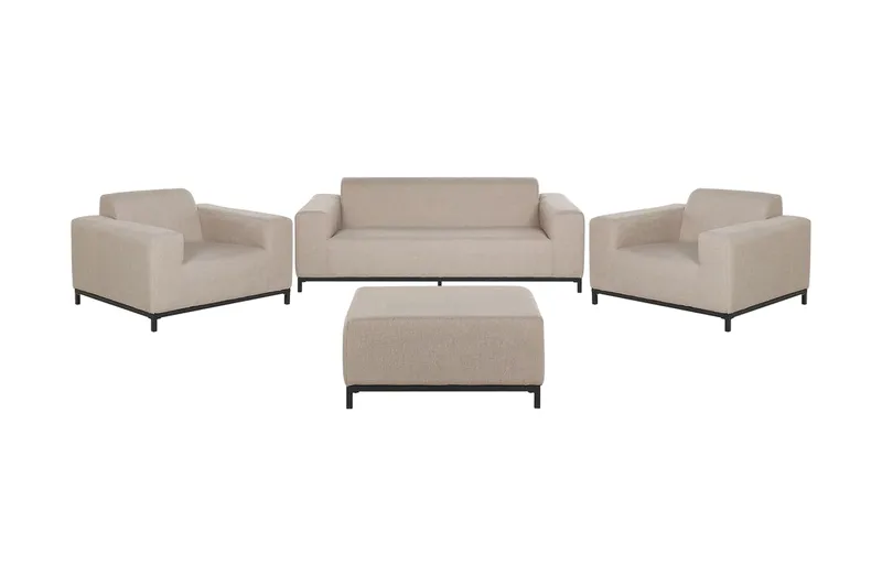 Hughen Loungegrupp Utomhus 5-sits, Beige/Svart