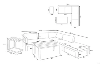 Messina Loungegrupp Utomhus 147 cm - Vit - Utemöbler - Loungemöbler - Loungegrupp & Loungeset