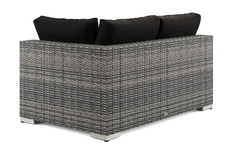 Bahamas Högermodul utomhus 140 cm i konstrotting - Grå - Utemöbler - Loungemöbler - Modulsoffa utomhus