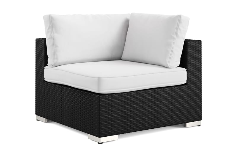 Bahamas Hörnmodul utomhus i konstrotting - Svart - Utemöbler - Loungemöbler - Modulsoffa utomhus - Hörnmodul utesoffa