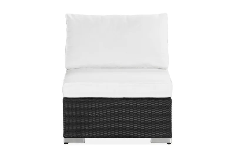 Bahamas Mittmodul utomhus i konstrotting - Svart / Vit - Utemöbler - Loungemöbler - Modulsoffa utomhus