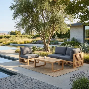 Modulsoffa Serenity 2-sits Vänster armstöd - brun - Utemöbler - Loungemöbler - Modulsoffa utomhus