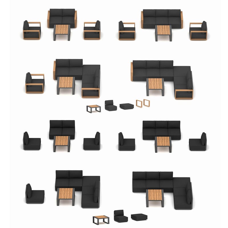 Soffmodul Fuller 68x89x70,5 cm - Mörkgrå - Utemöbler - Loungemöbler - Modulsoffa utomhus - Mittmodul utesoffa