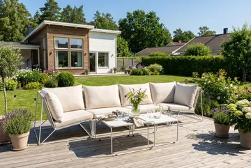 Usteryd utomhus rak 4-sits soffa - Beige/Beige - Utemöbler - Loungemöbler - Soffgrupp utomhus