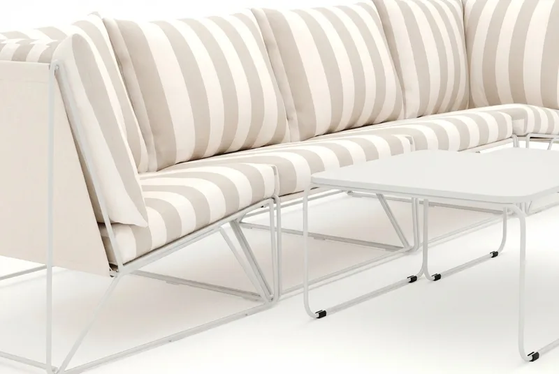 Usteryd utomhus rak 4-sits soffa - Beige/Striped - Utemöbler - Loungemöbler - Soffgrupp utomhus