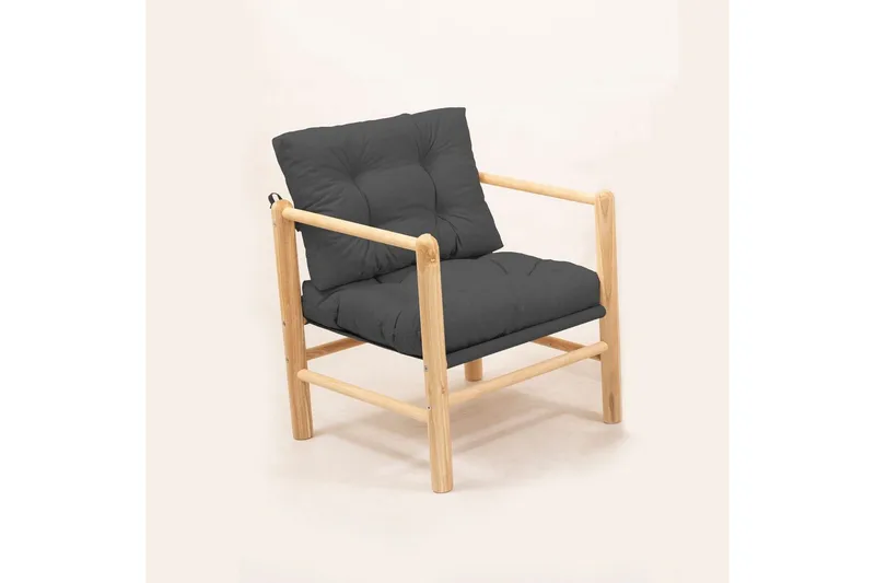 Trädgård 1-sitssoffa Hue Antracit - Antracit - Utemöbler - Loungemöbler - Loungesoffa