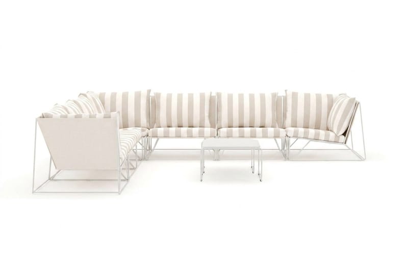 Usteryd utomhus hörnsoffa 7-sits vändbar - Beige/Striped - Utemöbler - Loungemöbler - Soffgrupp utomhus
