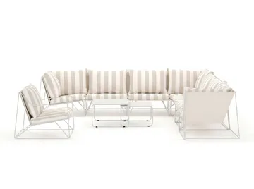 Usteryd utomhus hörnsoffa 8-sits vändbar med fåtölj - Beige/Striped - Utemöbler - Loungemöbler - Soffgrupp utomhus