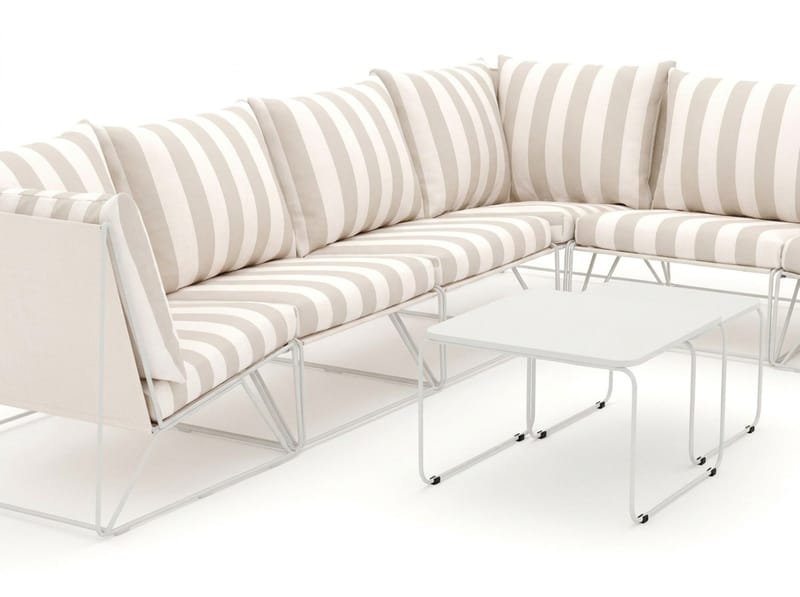 Usteryd utomhus L-soffa 6-sits vändbar - Beige/Striped - Utemöbler - Loungemöbler - Soffgrupp utomhus