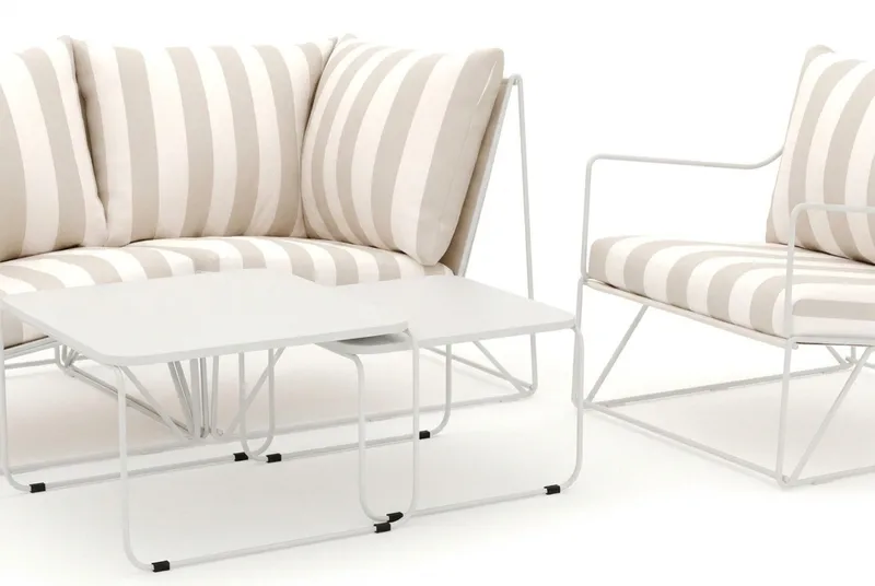 Usteryd utomhus rak 3-sits soffa med fåtölj - Beige/Striped - Utemöbler - Loungemöbler - Soffgrupp utomhus