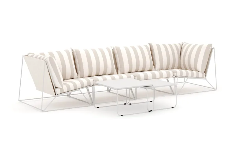 Usteryd utomhus rak 4-sits soffa - Beige/Striped - Utemöbler - Loungemöbler - Soffgrupp utomhus