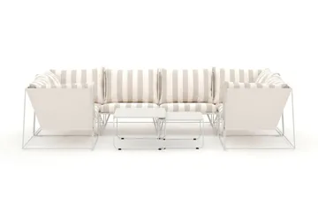 Usteryd utomhus U-soffa 6-sits med stängt avslut - Beige/Striped - Utemöbler - Loungemöbler - Soffgrupp utomhus