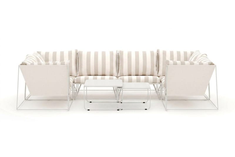 Usteryd utomhus U-soffa 6-sits med stängt avslut - Beige/Striped - Utemöbler - Loungemöbler - Soffgrupp utomhus