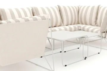 Usteryd utomhus U-soffa 6-sits med stängt avslut - Beige/Striped - Utemöbler - Loungemöbler - Soffgrupp utomhus