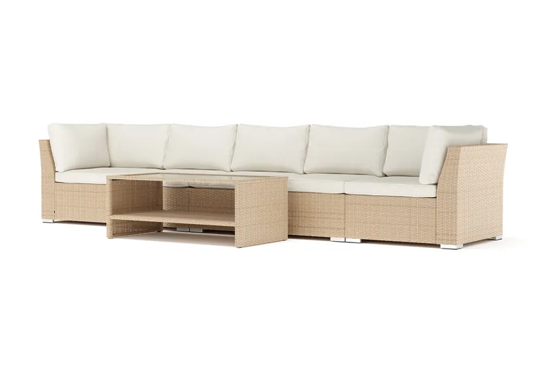 Wisconsin utomhus rak 5-sits soffa - Beige - Utemöbler - Loungemöbler - Soffgrupp utomhus