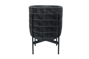 Wicker Blomkruka på stativ 30x30xH38 cm Svart - Utemöbler - Övrigt utemöbler - Tillbehör utomhus - Utomhuskrukor
