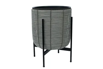 Wicker Blomkruka på stativ 38x38xH49 cm Grå - Utemöbler - Övrigt utemöbler - Tillbehör utomhus - Utomhuskrukor