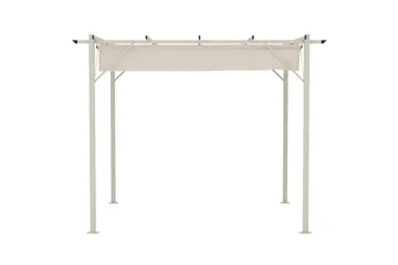 Loppes Pergola med skjutbart tak 3x3 m i stål - Beige - Utemöbler - Solskydd - Pergola