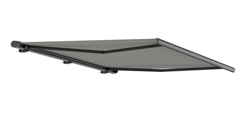Terrassmarkis helkassett 4x3m | Motor & fjärrkontroll | Ljus grå, Ljusgrå, Svart