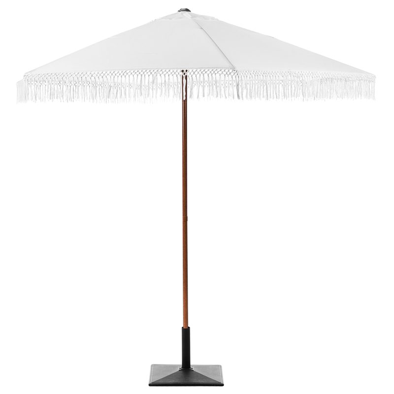 Parasoll utomhus 258 cm Murasa - vit/brun - Utemöbler - Solskydd - Parasoll - Balkongparasoll