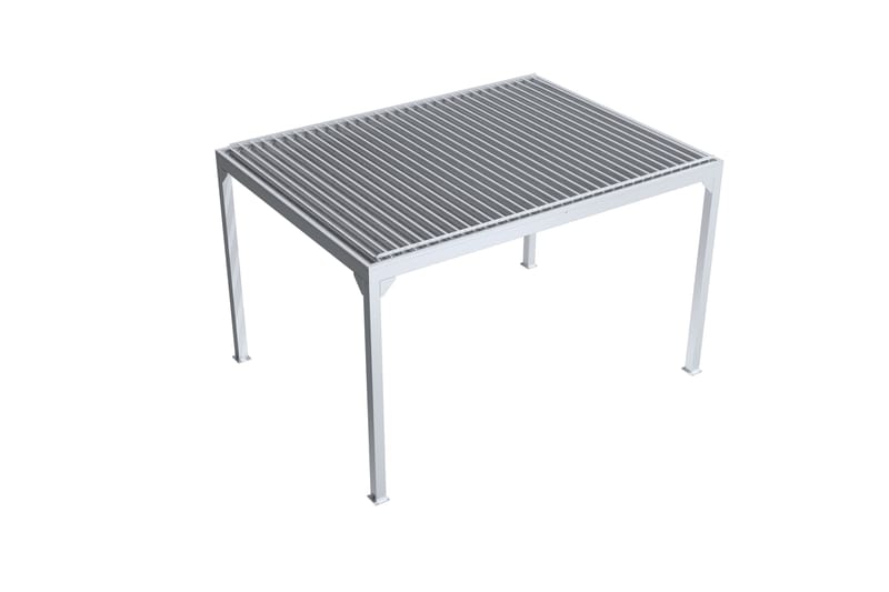 Pergola Öppningsbara lameller 3x4 m - Vit - Utemöbler - Solskydd - Pergola