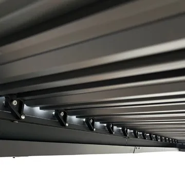 Pergola 3x3 m med lamelltak | Grå stålpergola för uteplats - Mörkgrå - Utemöbler - Solskydd - Pergola