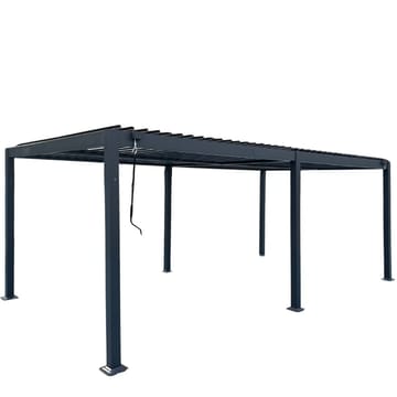 Pergola 6x3 m | justerbart lamelltak | Aluminiumram | Grå - Mörkgrå - Utemöbler - Solskydd - Pergola