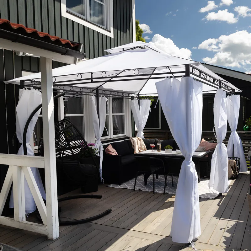 Paviljong 4x3m med väggar | Vit