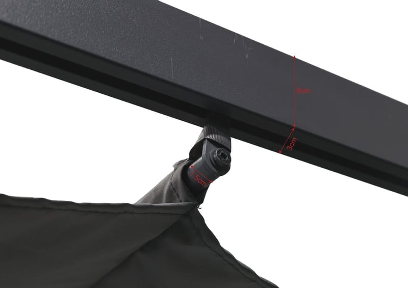 Porto Stor Pergola 4x3 m i aluminium med tak - Mörkgrå - Utemöbler - Solskydd - Pergola