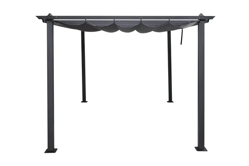Porto Stor Pergola 4x3 m i aluminium med tak - Mörkgrå - Utemöbler - Solskydd - Pergola