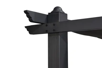 Porto Pergola 3x3 m i aluminium med tak för solskydd - Mörkgrå - Utemöbler - Solskydd - Pergola