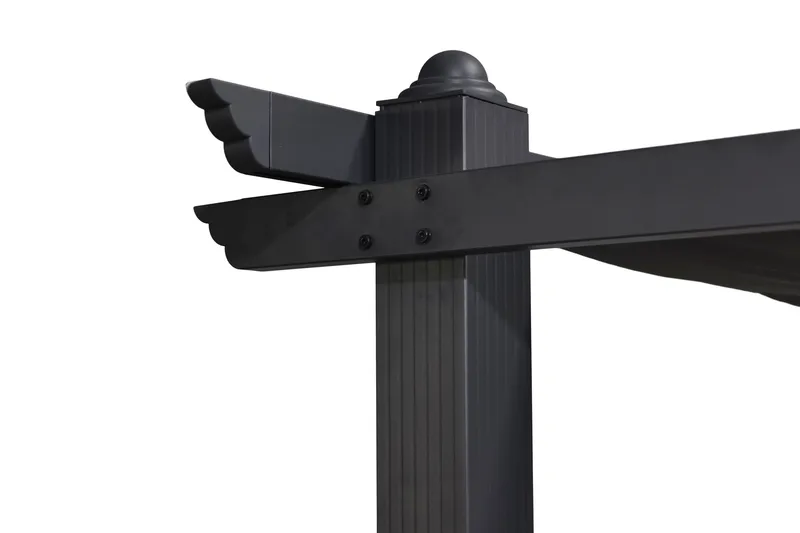 Porto Pergola 3x3 m i aluminium med tak för solskydd - Mörkgrå - Utemöbler - Solskydd - Pergola
