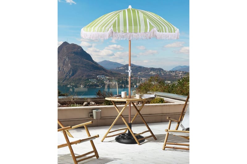 Teulon Parasoll 150 cm - Vit/Ljusbrun - Utemöbler - Solskydd - Parasoll - Balkongparasoll