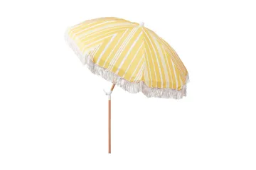 Teulon Parasoll 150 cm - Gul/Vit/Ljusbrun - Utemöbler - Solskydd - Parasoll - Balkongparasoll