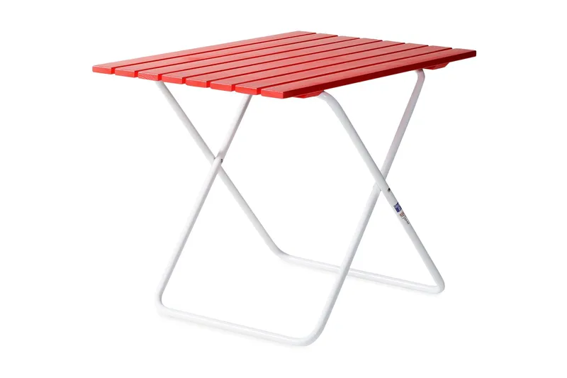 Retro Hopfällbart Cafébord Utomhus 75 cm Trä, Röd/vit