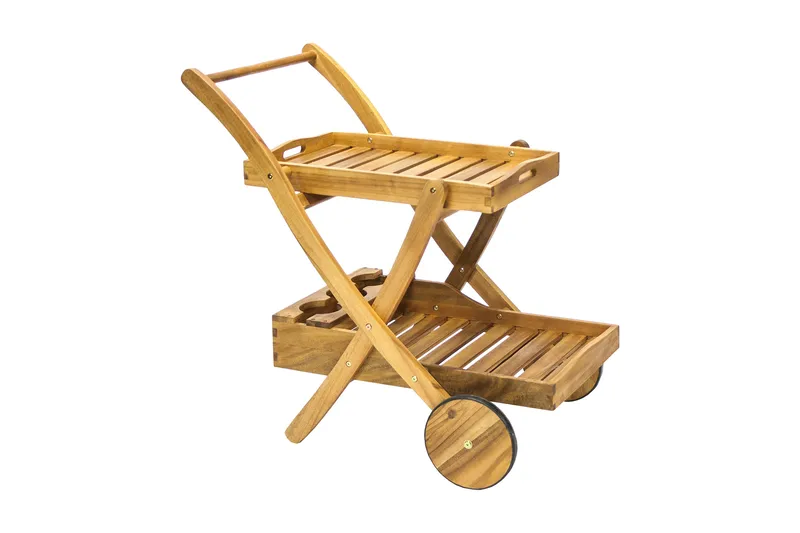 Finlay Serveringsvagn Utomhus 84 cm Trä, Ljusbrun
